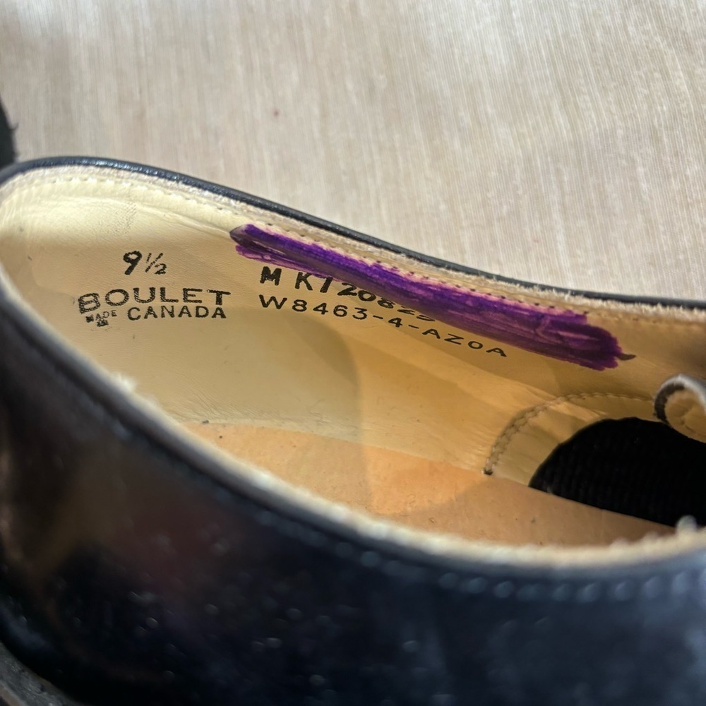 BOULET Sz 9.5 Lace Up Vibram Sole Brogues Oxford Leather Military Academia Shoes - Picture 4 of 12